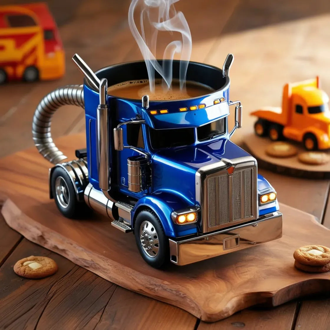 🚛Ručno izrađena šalica za kavu modela kamiona s poluprikolicom