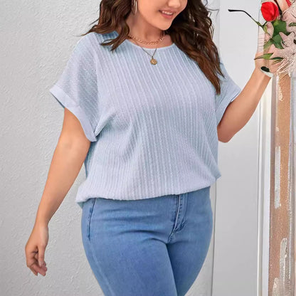 👚Nova ljetna plus size jednobojna majica kratkih rukava, prozračna i nije zagušljiva