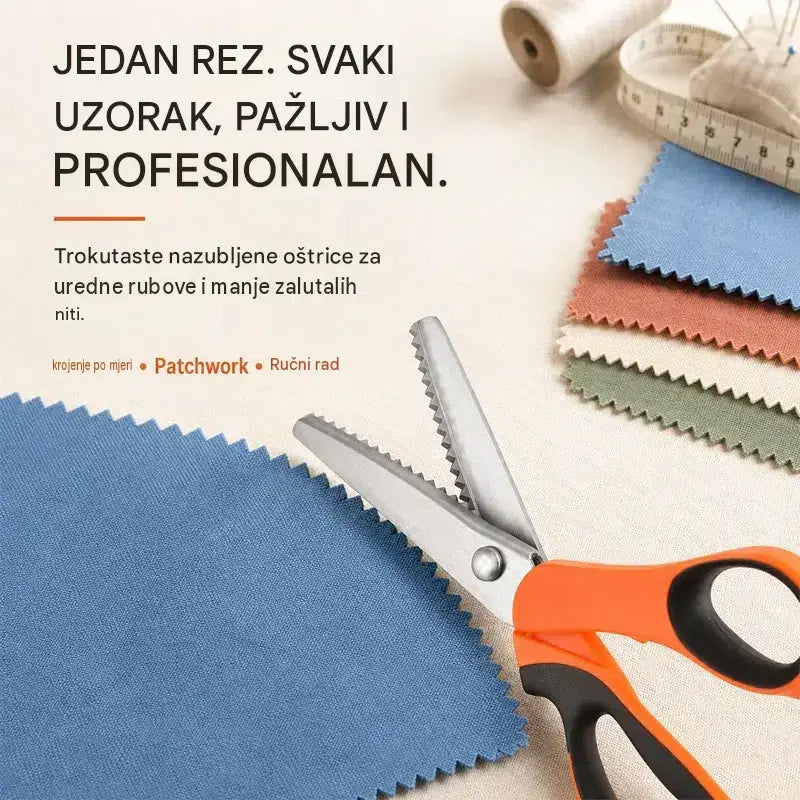 ✂️ Reže besprijekorno i sprječava habanje materijala! Profesionalne cik-cak / valovite škare za krojenje i ručni rad! ✨