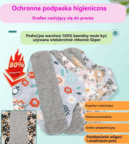 🔥【Kup 5, a 5 dostaniesz gratis】🌈Prane, antybakteryjne podpaski higieniczne z bawełny i grafenu
