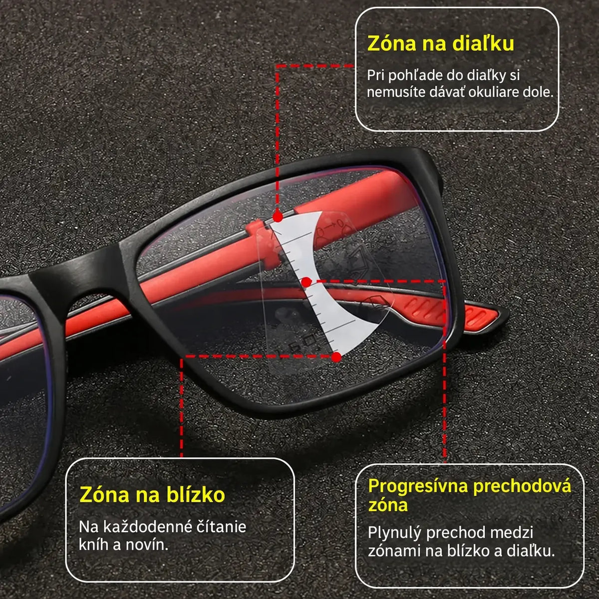 👓 Športové multifokálne okuliare na čítanie ✨ Fotochromatické šošovky | Na blízko aj do diaľky | Protišmykový dizajn