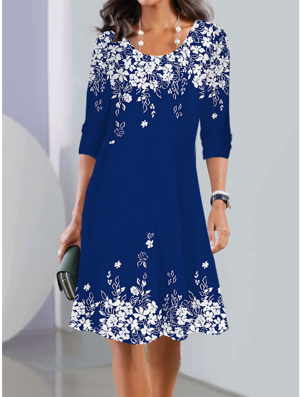 2026【XS-5XL】Nuevo vestido midi de manga larga con cuello redondo