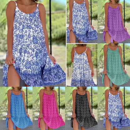 👗👗[S-5XL] 🥰2025 Ležerna i udobna haljina s cvjetnim uzorkom na kamisol