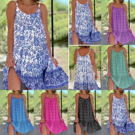 👗👗[S-5XL] 🥰2025 Ležerna i udobna haljina s cvjetnim uzorkom na kamisol