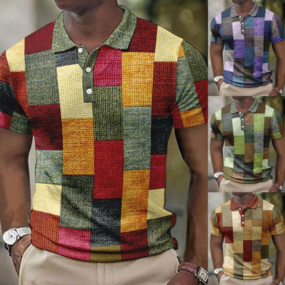 🌴👕【S-5XL】🔥✨2025 Lato Nowa męska casualowa koszulka POLO z geometrycznym wzorem