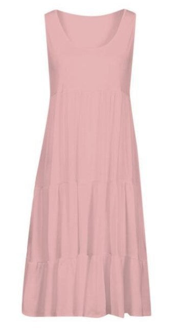 👗【S-5XL】Jednobojna jednostavna haljina