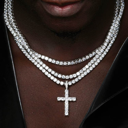 🔥 Kupite 1, dobite 1 brezplačno 💎 Nova ogrlica s križem in moissanitem — razkošna in bleščeča ✨🎁