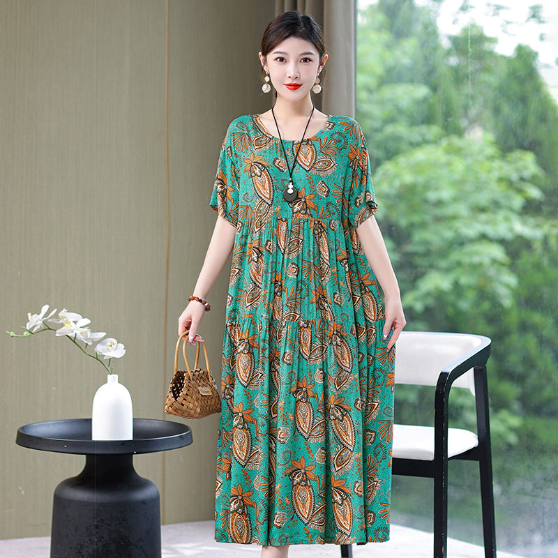 🔥👗【Oferte speciale de vară】【S-2XL】Rochie de vară 2025, casual, de înaltă calitate, cu imprimeu floral, din bumbac