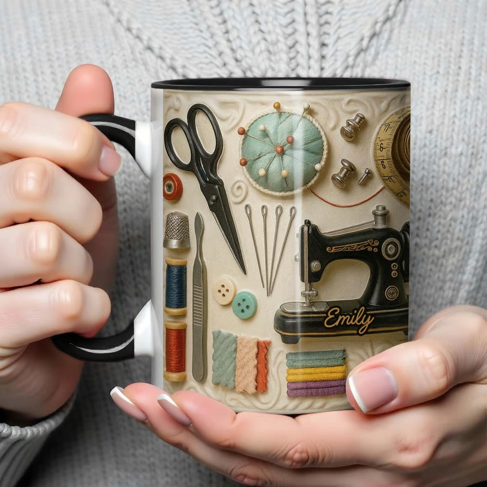 🧵☕Šalica s temom šivanja - savršen poklon za kreativne duše koje se bave šivanjem