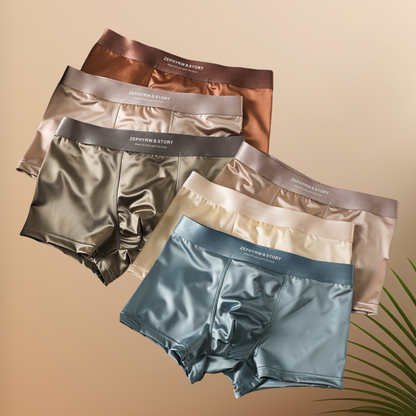 🔥【Pack de 6】Nuevos bóxers de seda fría para hombre – Bóxers de satén transpirables para verano