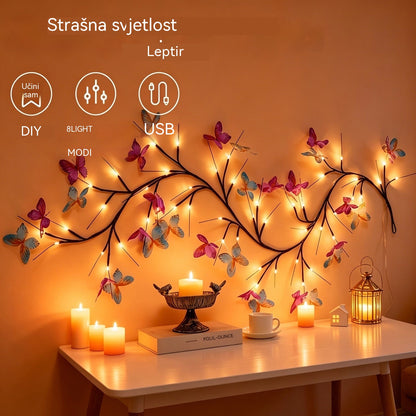 ✨ Fleksibilna LED svjetla u obliku penjačice s leptirima – stvorite čarobnu i toplu atmosferu u svom domu 🦋💡