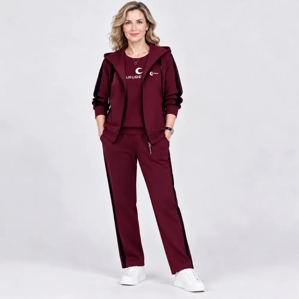 【M-4XL】Dámska 3-dielna súprava 2026 – jesenný/zimný komplet s kapucňou, voľný strih, športový štýl, nadmerné veľkosti, navrhnuté pre mamičky