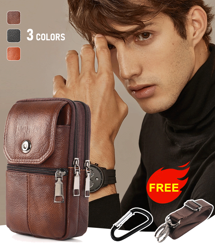 🔥🔥Bolso portátil para teléfono con diseño híbrido (crossbody y bandolera) para hombre