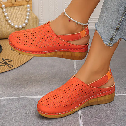 Ljetne cipele od prave kože 2026: Slip-On dizajn s udobnom platformom, prozračni perforirani uzorak za van (veličine 36-43) 🌿👡