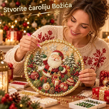 ✨ „Uradi sam” komplet za izradu ukrasnog vijenca s perlicama i biserima ⚡ · 3D zidna dekoracija · 4 sezonska i božićna dizajna 🌟!