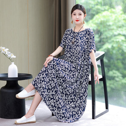 🔥👗【Oferte speciale de vară】【S-2XL】Rochie de vară 2025, casual, de înaltă calitate, cu imprimeu floral, din bumbac