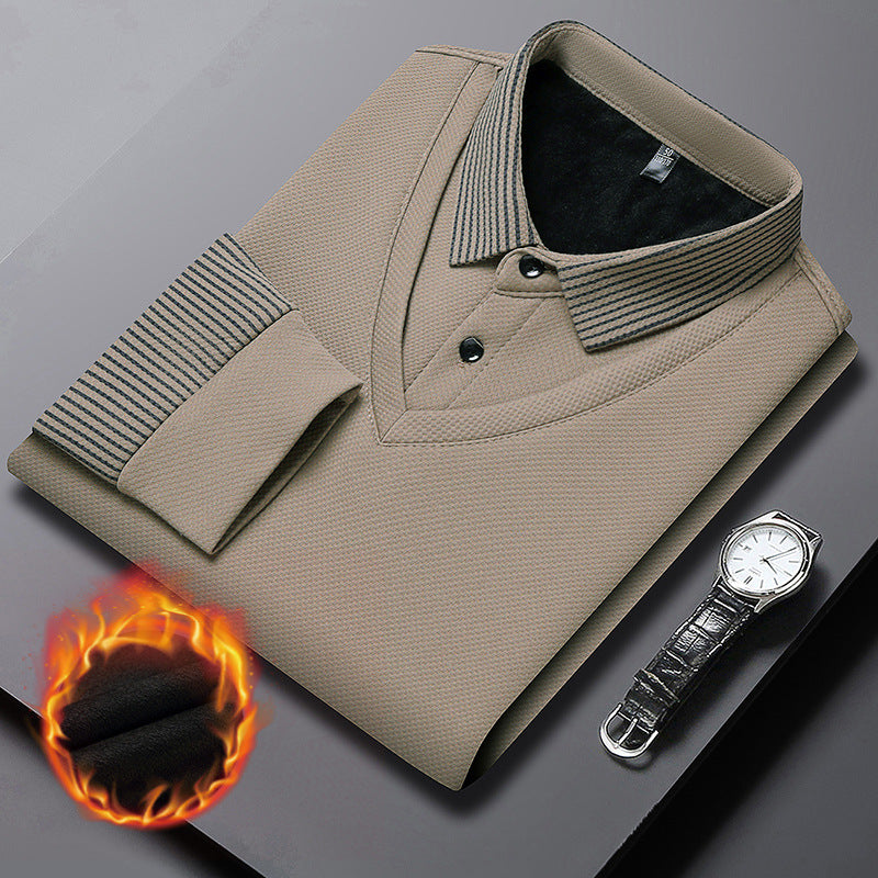 Polo estilo dos piezas con rayas de efecto patchwork