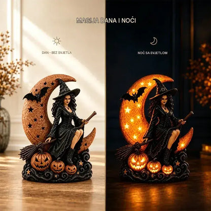 🎃🔮 Svjetiljka vještica i pun mjesec – Dekorativna gotička statua, idealan poklon 🌙 🎃